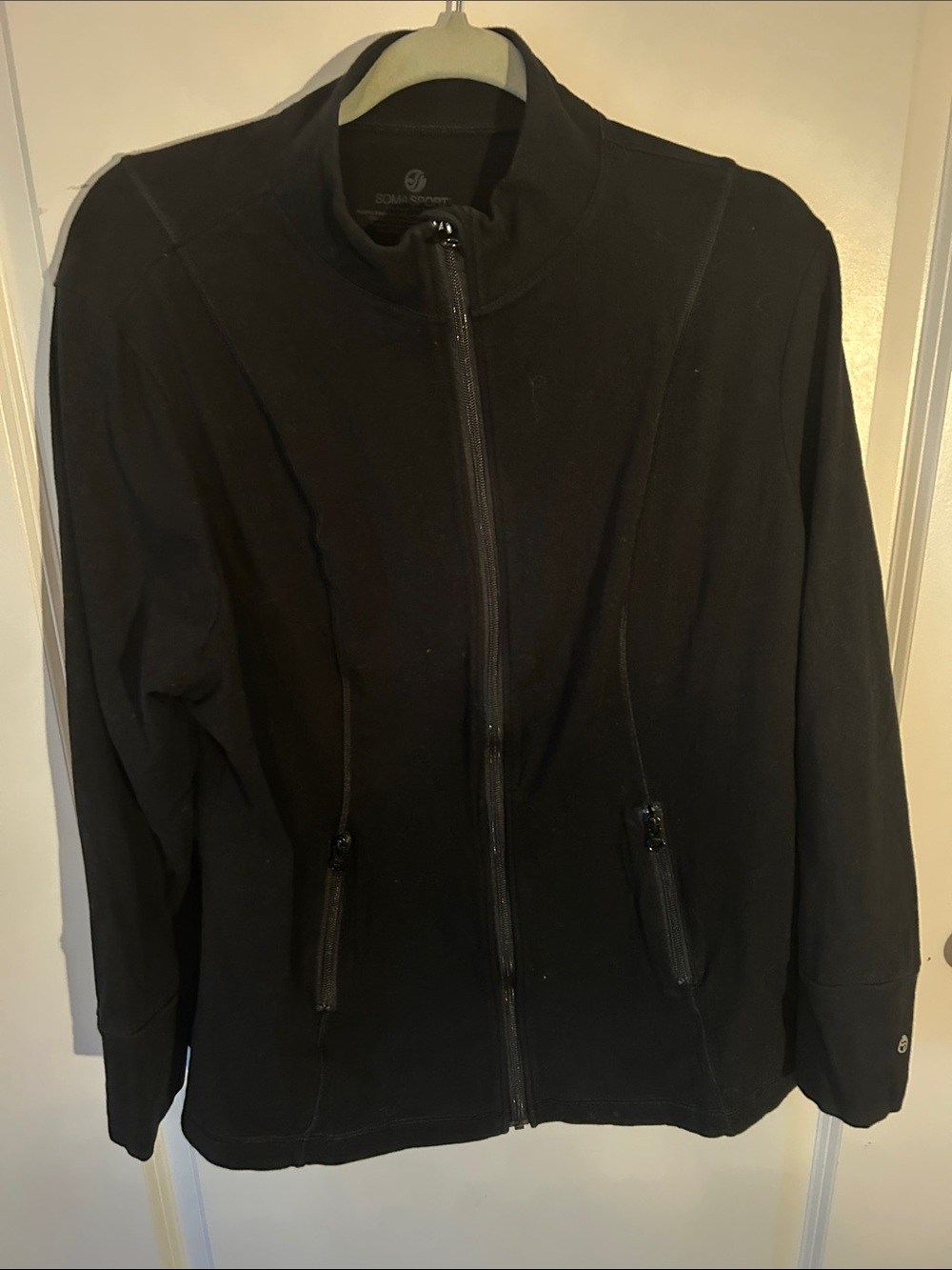 Soma Sport Black Full-Zip Jacket with Stand Collar